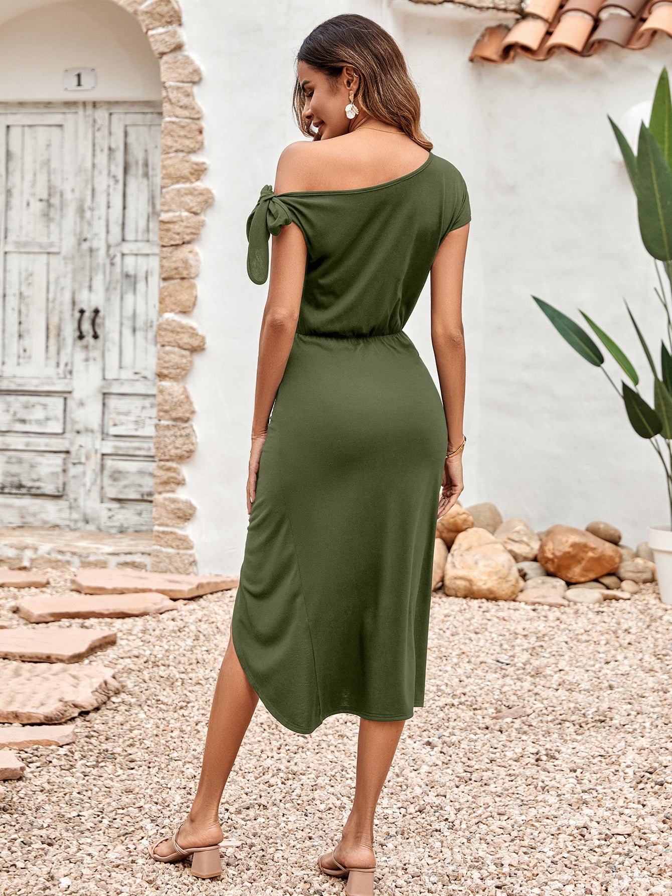 Front Slit Midi Dress