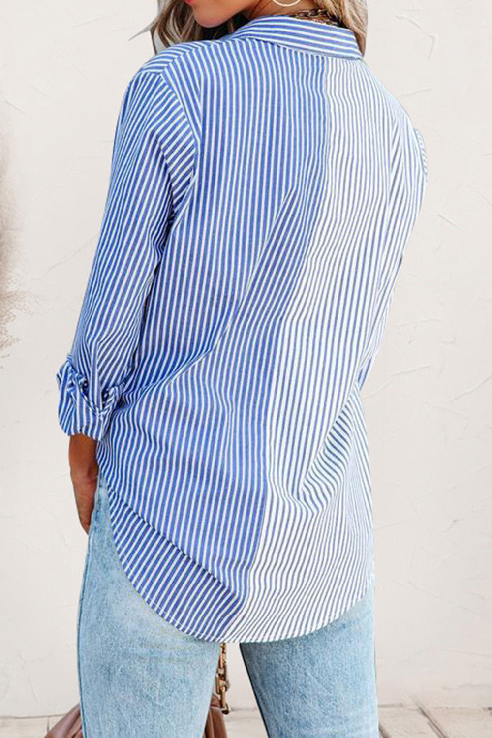 Striped Button Up Long Sleeve Shirt