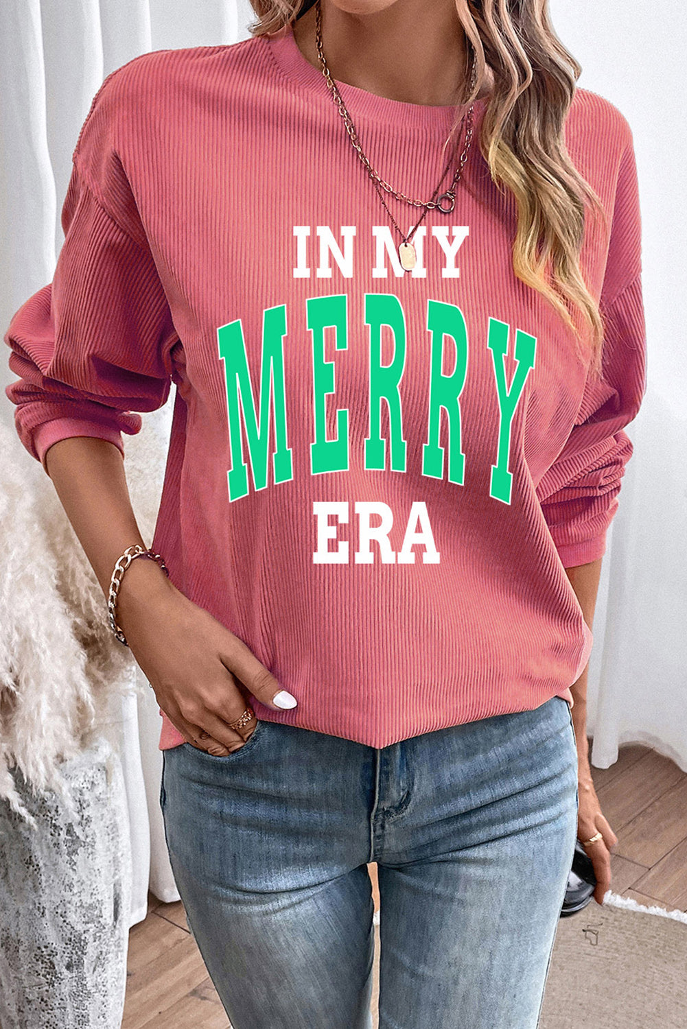 IN MY MERRY ERA Graphic Corded Sweatshirt